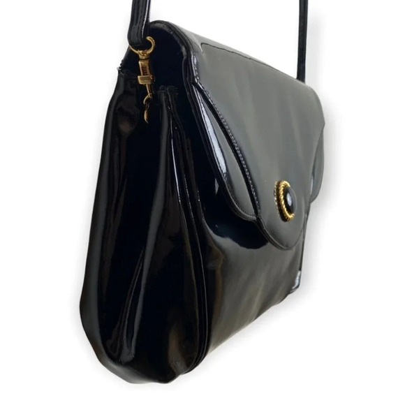 Vintage  RO-EL Montreal Black Vinyl Crossbody Bag - Picture 4 of 12